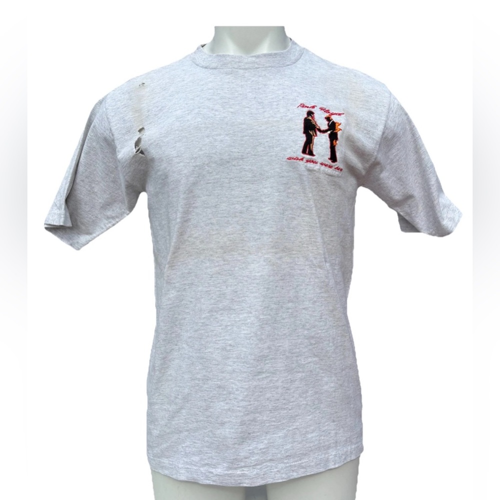 Vintage Thrashed Pink Floyd Wish You Were Here Embroidered T Shirt